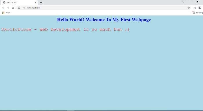 Build simple webpage with HTML and CSS - SkoolOfCode