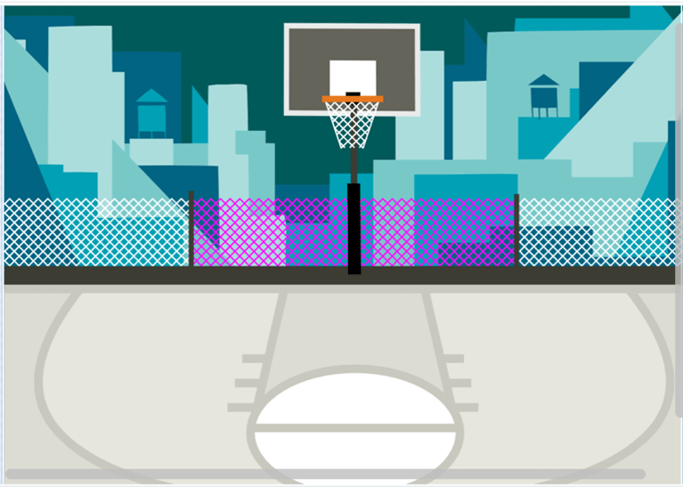 Basketball court backdrop in Scratch