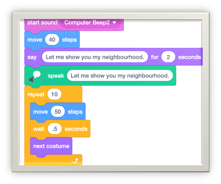 Scratch script to add sound effect and change costume